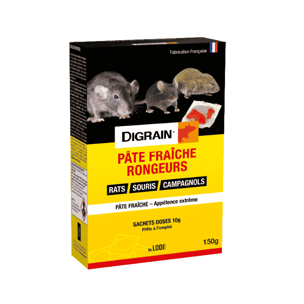 Appât raticide en pâte pour poste d'appâtage – 15 x 10 g